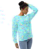 Starry Party Blue Unisex Sweatshirt - Thumbnail 4