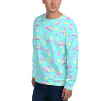 Starry Party Blue Unisex Sweatshirt - Thumbnail 15