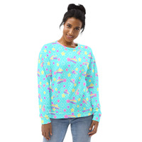 Starry Party Blue Unisex Sweatshirt - Thumbnail 24