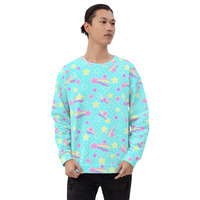 Starry Party Blue Unisex Sweatshirt - Thumbnail 27
