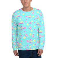 Starry Party Blue Unisex Sweatshirt - Thumbnail 29