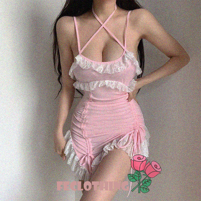 Sexy Backpack Hip Lace Suspender Dress Ladies Nightdress