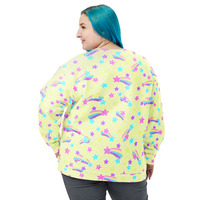 Starry Party Yellow Unisex Sweatshirt - Thumbnail 3