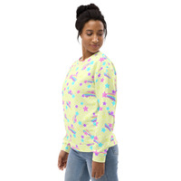 Starry Party Yellow Unisex Sweatshirt - Thumbnail 5