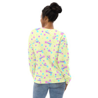 Starry Party Yellow Unisex Sweatshirt - Thumbnail 6