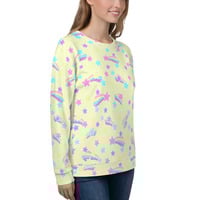 Starry Party Yellow Unisex Sweatshirt - Thumbnail 7