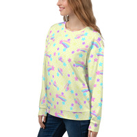 Starry Party Yellow Unisex Sweatshirt - Thumbnail 8
