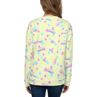 Starry Party Yellow Unisex Sweatshirt - Thumbnail 9