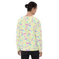 Starry Party Yellow Unisex Sweatshirt - Thumbnail 13
