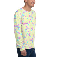 Starry Party Yellow Unisex Sweatshirt - Thumbnail 14