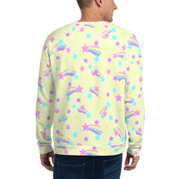 Starry Party Yellow Unisex Sweatshirt - Thumbnail 16
