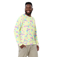 Starry Party Yellow Unisex Sweatshirt - Thumbnail 21