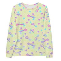 Starry Party Yellow Unisex Sweatshirt - Thumbnail 25