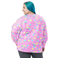 Starry Party Pink Unisex Sweatshirt - Thumbnail 4