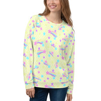 Starry Party Yellow Unisex Sweatshirt - Thumbnail 28
