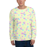 Starry Party Yellow Unisex Sweatshirt - Thumbnail 29