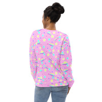 Starry Party Pink Unisex Sweatshirt - Thumbnail 6
