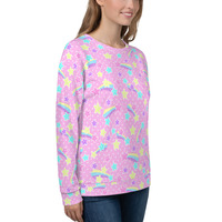 Starry Party Pink Unisex Sweatshirt - Thumbnail 7