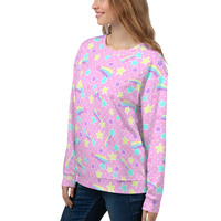 Starry Party Pink Unisex Sweatshirt - Thumbnail 8