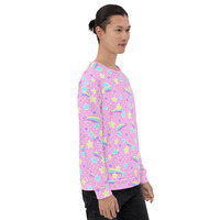 Starry Party Pink Unisex Sweatshirt - Thumbnail 11