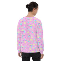 Starry Party Pink Unisex Sweatshirt - Thumbnail 13