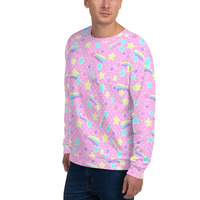 Starry Party Pink Unisex Sweatshirt - Thumbnail 15