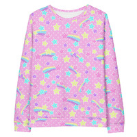 Starry Party Pink Unisex Sweatshirt - Thumbnail 20