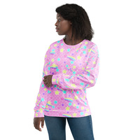 Starry Party Pink Unisex Sweatshirt - Thumbnail 21