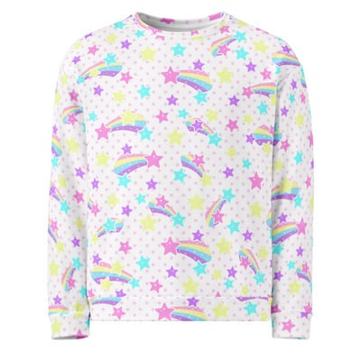 Starry party white unisex sweatshirt