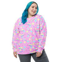 Starry Party Pink Unisex Sweatshirt - Thumbnail 22