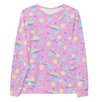 Starry Party Pink Unisex Sweatshirt - Thumbnail 25
