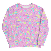 Starry Party Pink Unisex Sweatshirt - Thumbnail 26