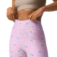 Bubblegum Bunny Shooting Stars Yoga Leggings - Thumbnail 1