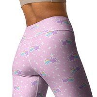 Bubblegum Bunny Shooting Stars Yoga Leggings - Thumbnail 2