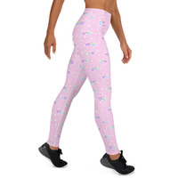 Bubblegum Bunny Shooting Stars Yoga Leggings - Thumbnail 10