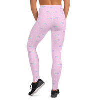 Bubblegum Bunny Shooting Stars Yoga Leggings - Thumbnail 11