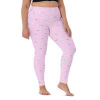 Bubblegum Bunny Shooting Stars Yoga Leggings - Thumbnail 29