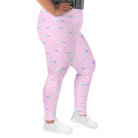 Bubblegum Bunny Shooting Stars Plus Size Leggings - Thumbnail 3