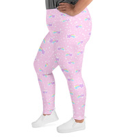 Bubblegum Bunny Shooting Stars Plus Size Leggings - Thumbnail 4