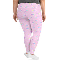 Bubblegum Bunny Shooting Stars Plus Size Leggings - Thumbnail 5