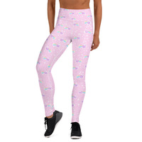 Bubblegum Bunny Shooting Stars Yoga Leggings - Thumbnail 40