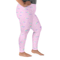 Bubblegum Bunny Shooting Stars Plus Size Leggings - Thumbnail 11