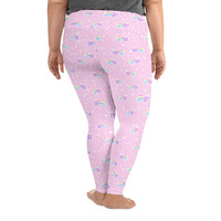 Bubblegum Bunny Shooting Stars Plus Size Leggings - Thumbnail 13