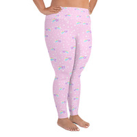 Bubblegum Bunny Shooting Stars Plus Size Leggings - Thumbnail 14
