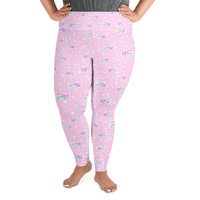 Bubblegum Bunny Shooting Stars Plus Size Leggings - Thumbnail 20