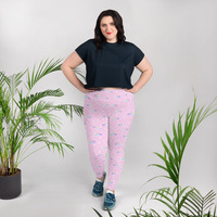 Bubblegum Bunny Shooting Stars Plus Size Leggings - Thumbnail 21