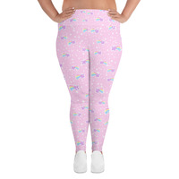 Bubblegum Bunny Shooting Stars Plus Size Leggings - Thumbnail 22