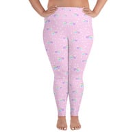 Bubblegum Bunny Shooting Stars Plus Size Leggings - Thumbnail 23