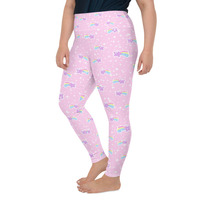 Bubblegum Bunny Shooting Stars Plus Size Leggings - Thumbnail 26