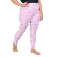 Bubblegum Bunny Shooting Stars Plus Size Leggings - Thumbnail 27